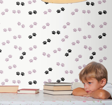 Paw Print Patterns wallpaper of a dog - TenStickers