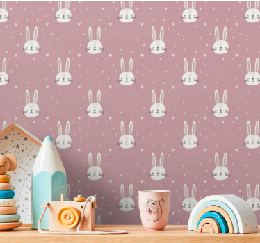Pink "Boho" pattern Kids Wallpaper - TenStickers