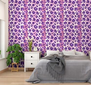 Pink Fur Dining Room Wallpaper - TenStickers