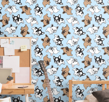 Playful Puppies Pattern cute animal wallpaper - TenStickers