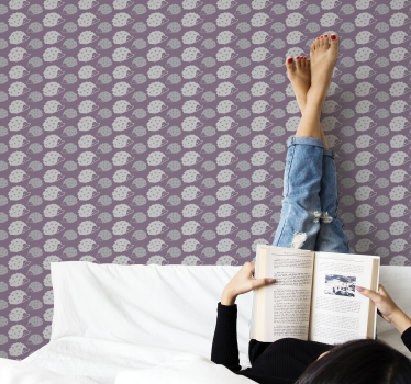 Purple hedgehog pattern cute animal wallpaper - TenStickers