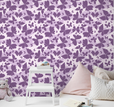 Purple Shades Pattern butterfly wallpaper - TenStickers