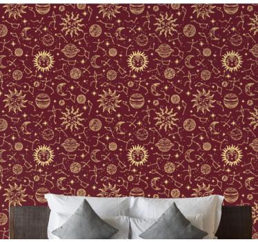 Red star pattern Wallpaper - TenStickers