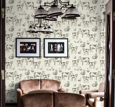 Retro animals Cool animal wallpaper - TenStickers