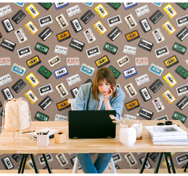 Retro tapes classic wallpaper patterns - TenStickers