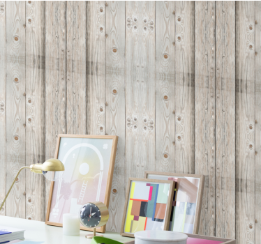 Rustic Plank Simulation wood feature wallpaper - TenStickers