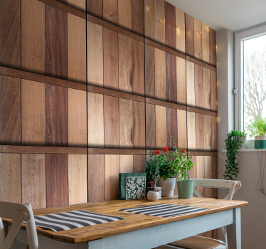 Rustic Planked Texture wood feature wallpaper - TenStickers