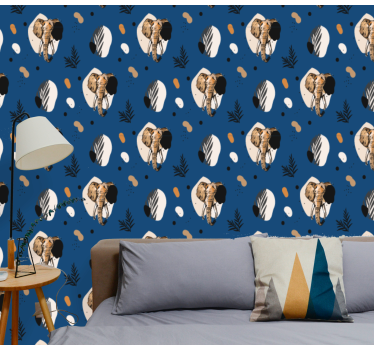 Safari Motif elephant wallpaper - TenStickers