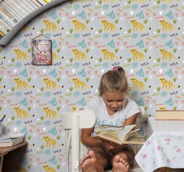 Safari Motif Ensemble cute animal wallpaper - TenStickers