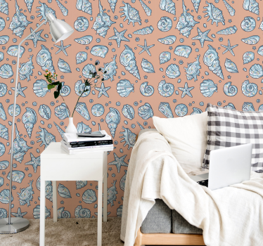 Seashell and Starfish fishes wallpaper - TenStickers