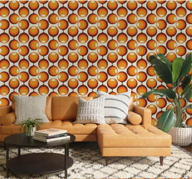Semi oblong shape design 70's other vintage wallpaper - TenStickers