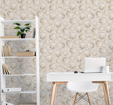 Beige shells in motion animal wallpaper - TenStickers