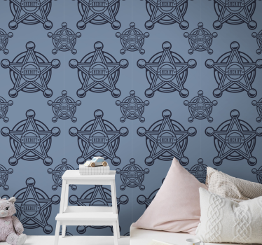 Sheriff Star Patterns custom wallpaper - TenStickers