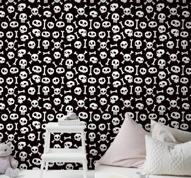 Skulls and Bones halloween wallpaper - TenStickers