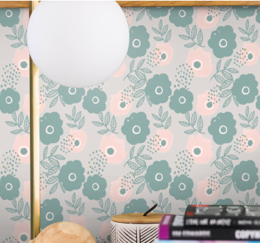 Soft patterns wallpaper flowery - TenStickers