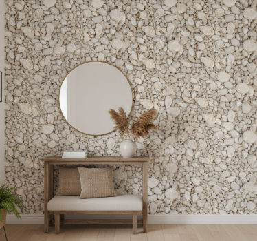 Stone wallpaper white small stones design - TenStickers