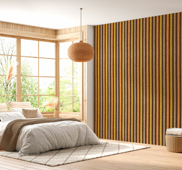 Striped textile fabric material Vertical Wallpaper - TenStickers