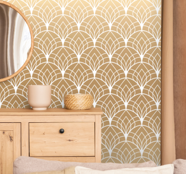 Stylish Leaf Shapes tiles wallpaper - TenStickers