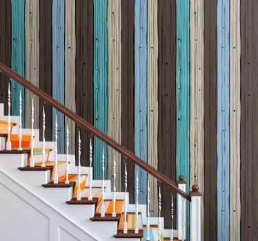 Stylized Planks wood feature wallpaper - TenStickers