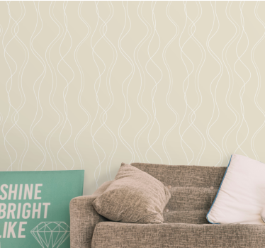 Subtle wave pattern vertical striped wallpaper - TenStickers