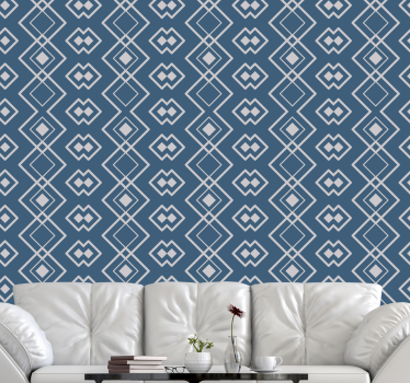 'Super-fresco Easy' Navy geometric Square pattern wallpaper - TenStickers