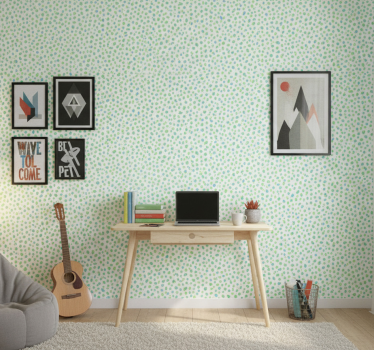Teenage bedroom wallpaper in blue and green dots - TenStickers