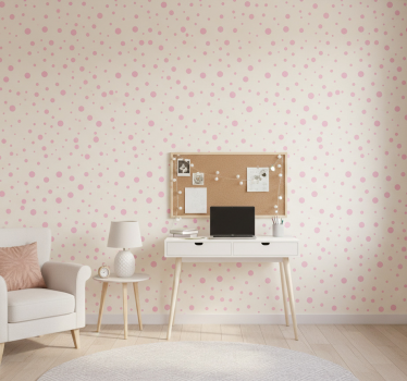 Teenage bedroom wallpaper in pink elegant dots - TenStickers
