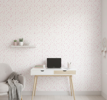 Teenage bedroom wallpaper pink dotted patterns - TenStickers