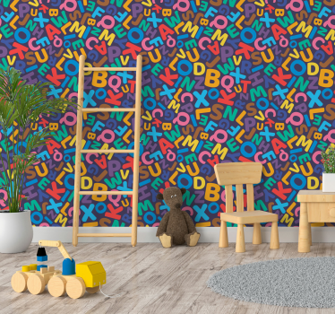 Text wallpaper colorful alphabet design - TenStickers