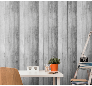 Textured Planks wood feature wallpaper - TenStickers