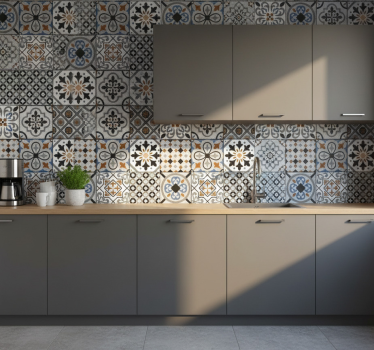 Tiles wallpaper moroccan dark design - TenStickers