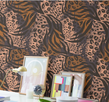Tropical animal pattern leopards wallpaper - TenStickers