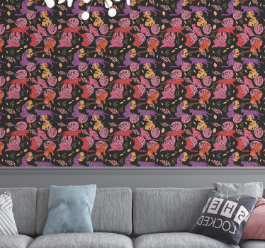 Tropical Fauna Motif cute animal wallpaper - TenStickers