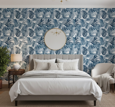 Tropical leaf bedroom wallpaper - TenStickers