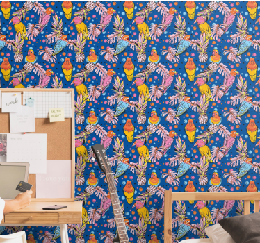 Tropical Parrot Oasis parrots wallpaper - TenStickers