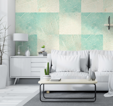 Turquoise Concrete Textured Wallpaper - TenStickers