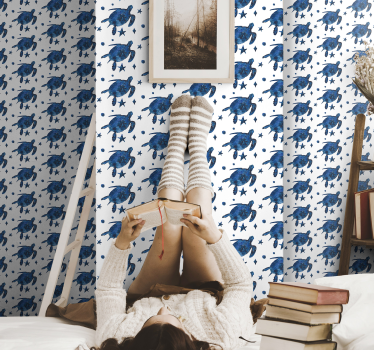 Turtle with galaxy pattern Bedroom Wallpaper - TenStickers