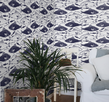 Under sea fishes Living Room Wallpaper - TenStickers