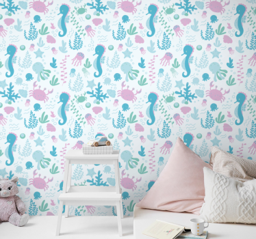 Underwater Sea Life wallpaper for the nursery - TenStickers
