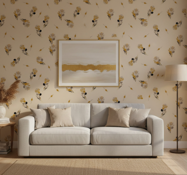 Vintage flowers wallpaper patterns - TenStickers