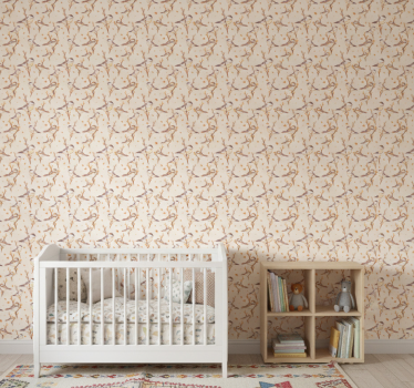 Wallpaper childrens room aquarella birds on branches - TenStickers