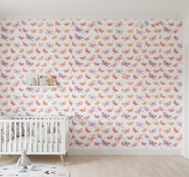 Wallpaper childrens room butterflies in flight - TenStickers