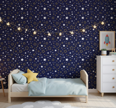 Wallpaper childrens room starry night design - TenStickers