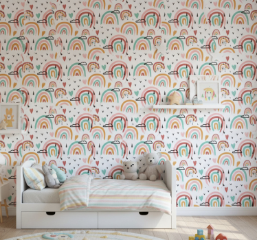 Wallpaper childrens room vibrant rainbow design - TenStickers