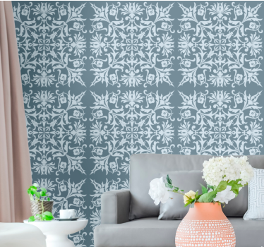 Wallpaper flowery ornamental floral design - TenStickers