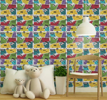 wallpaper for kids superhero Kids Wallpaper - TenStickers
