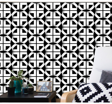 Wallpaper geometric circle mesh - TenStickers