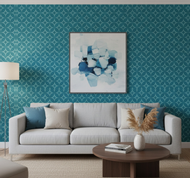 Wallpaper geometric blue elegant circles - TenStickers