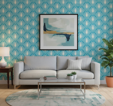 Wallpaper geometric diamond pattern - TenStickers
