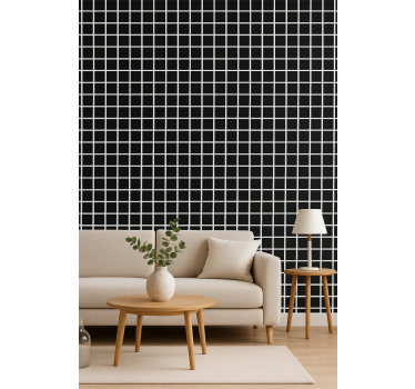 Wallpaper geometric gray squares pattern - TenStickers